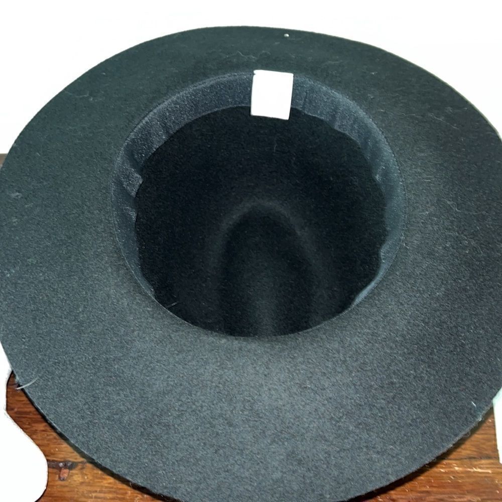 Black Vintage Tall Stack 100% Wool Western Wide Brim Cowboy Rockabilly Hat OSFA - Picture 5 of 6